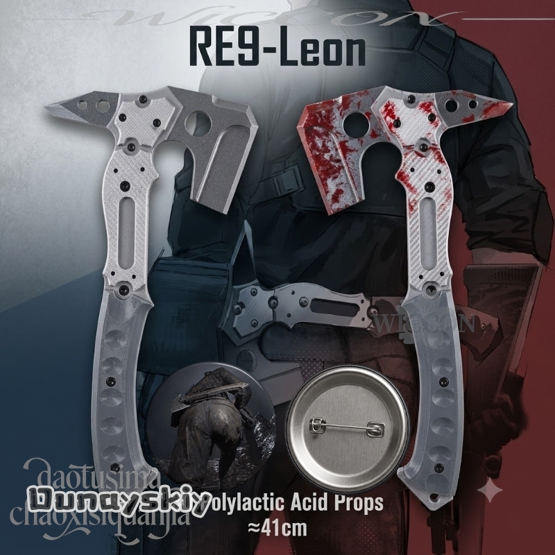 Cosplay Prop Axe - Wysokiej jakości sztuczna taktyczna siekiera Leonn,