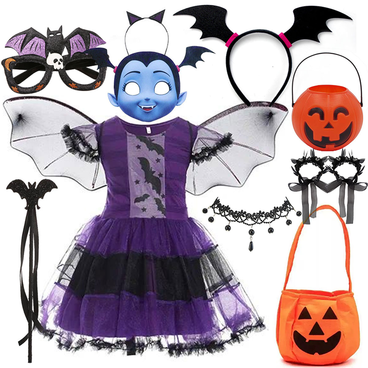 Cosplay Bat Prop - Strój na Halloween dla dziewczynek: sukienka