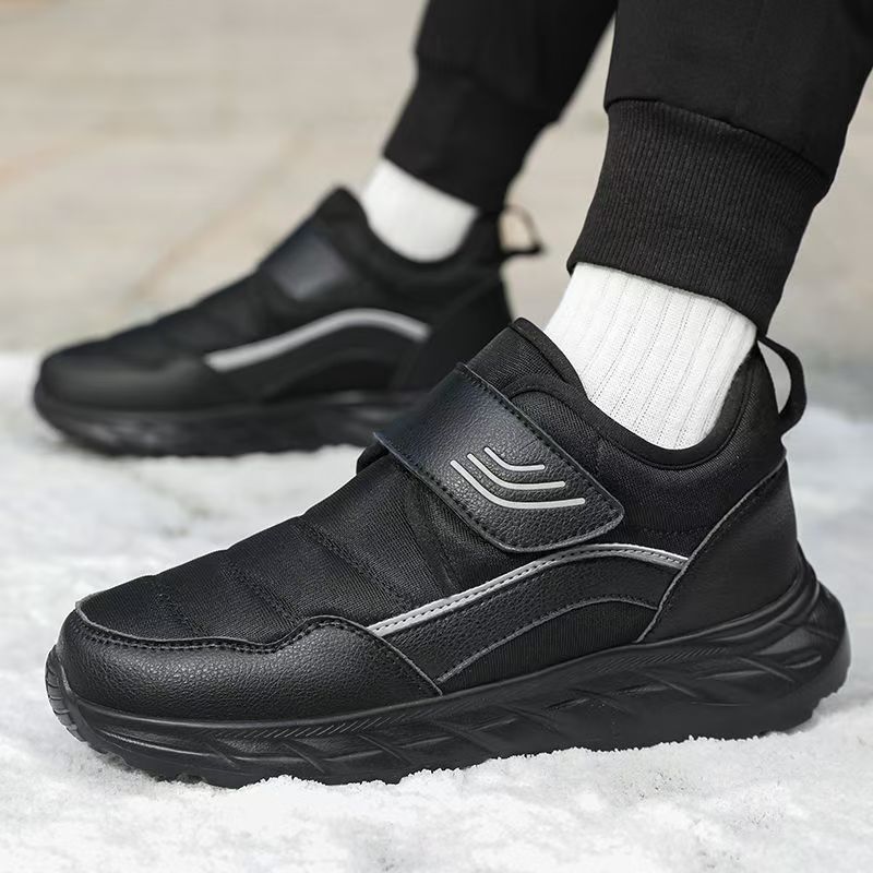 Velcro Hook Loop - Męskie zimowe buty śniegowce na rzepy,