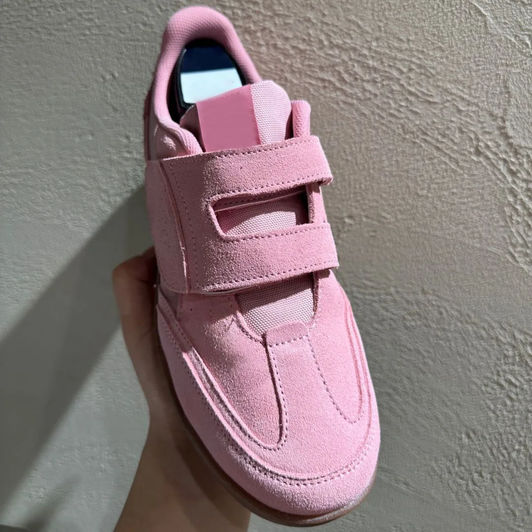 Velcro Hook Loop - Damskie sneakersy retro z paskiem na